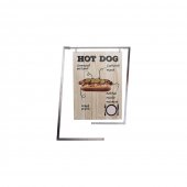 Reclama hot dog ,material inox ,dimensiuni 70cm/50cm
